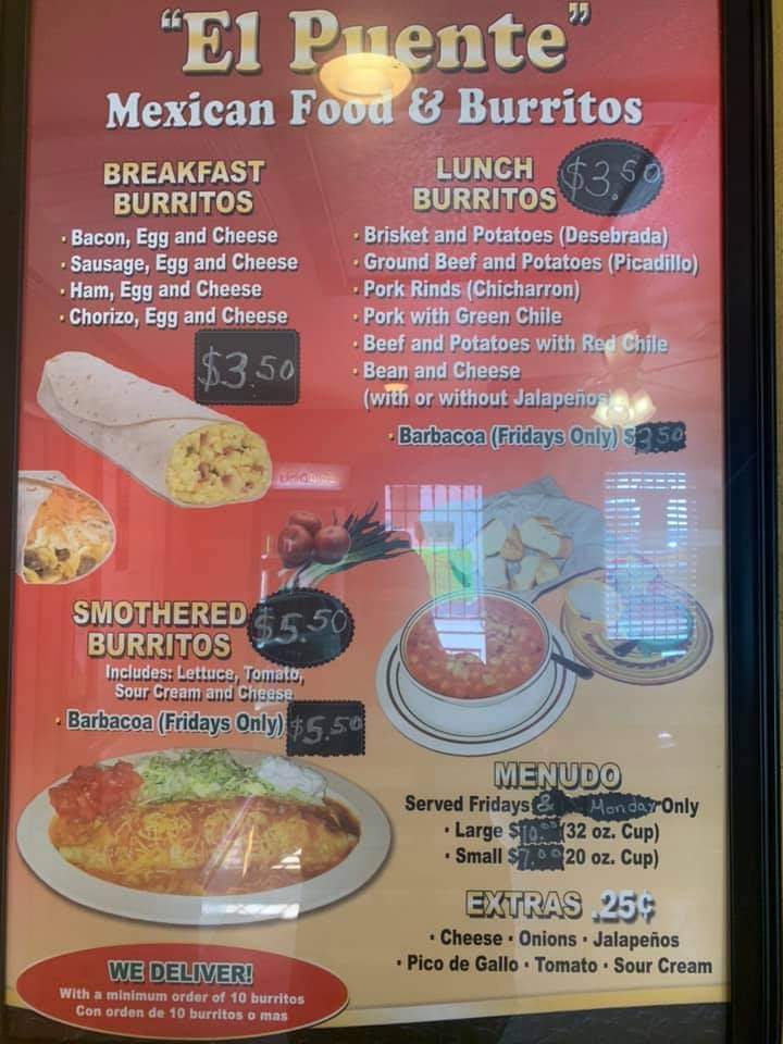 El Puente Menu