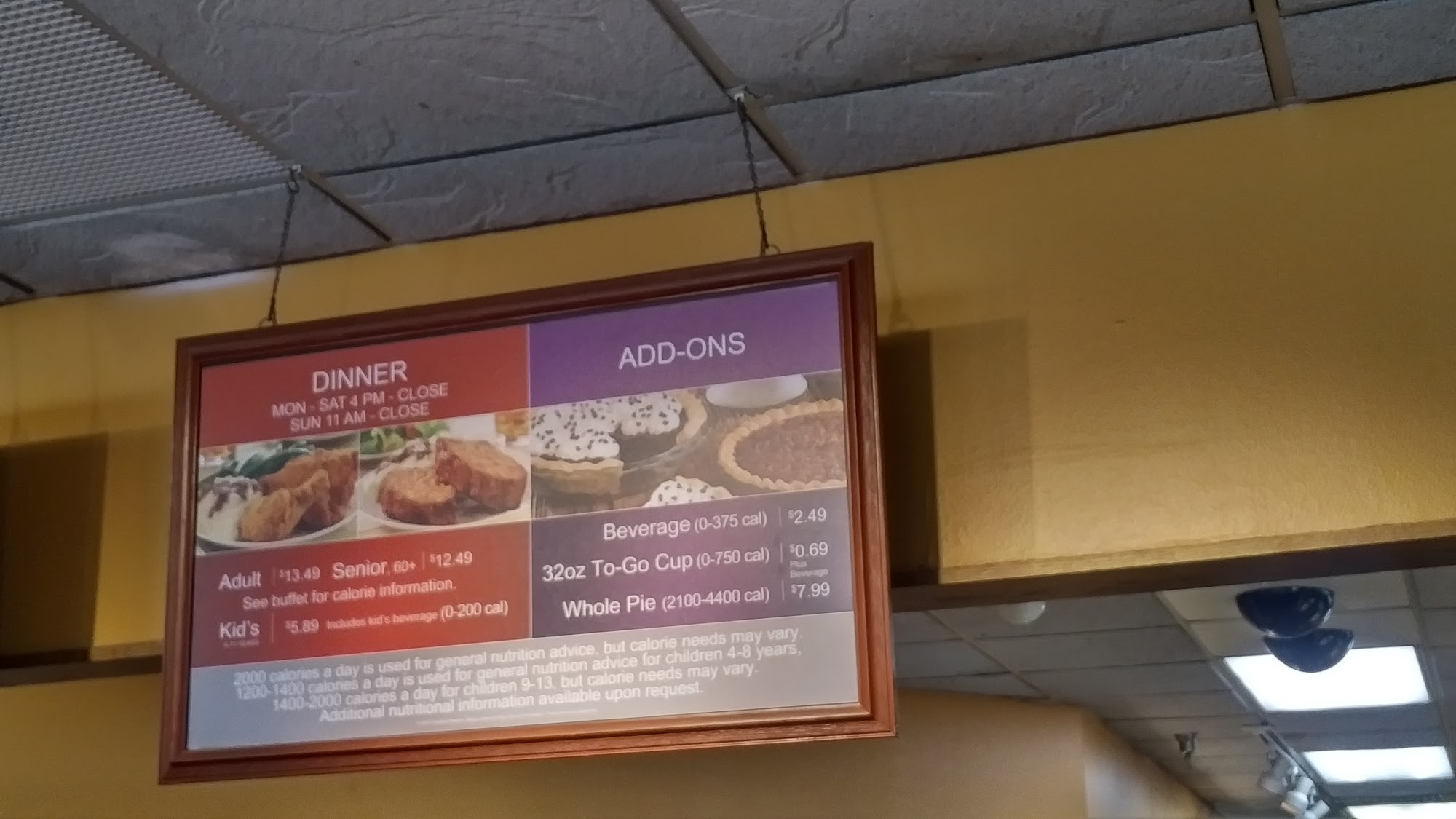 Ryan's AYCE Marketplace Menu