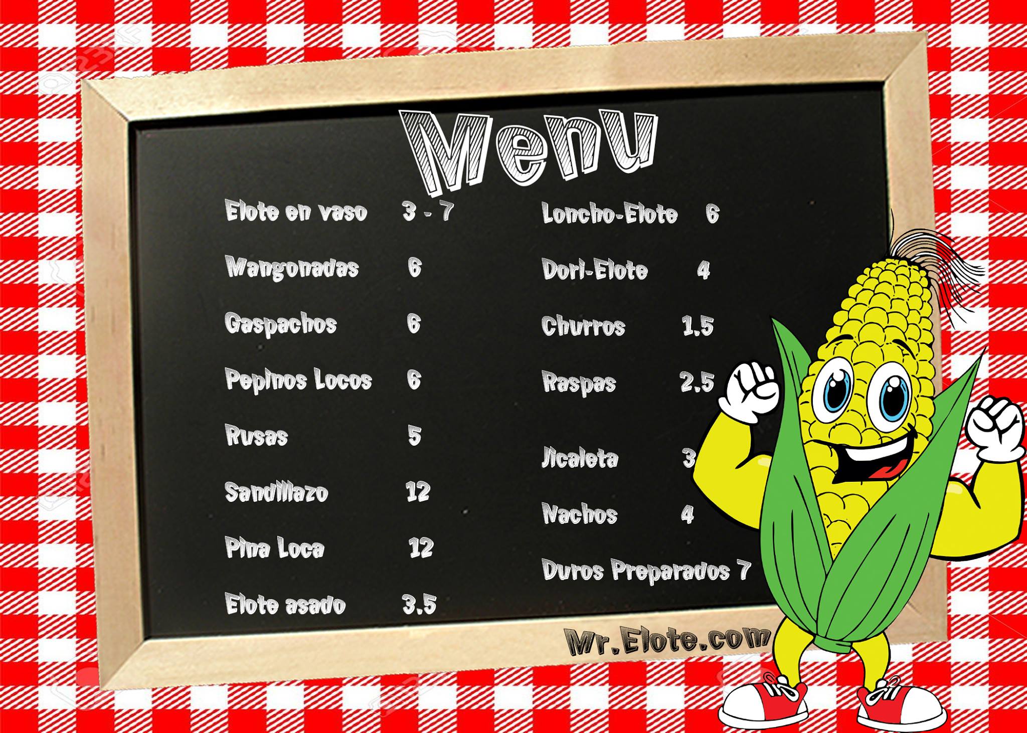 Mr. Elote Menu