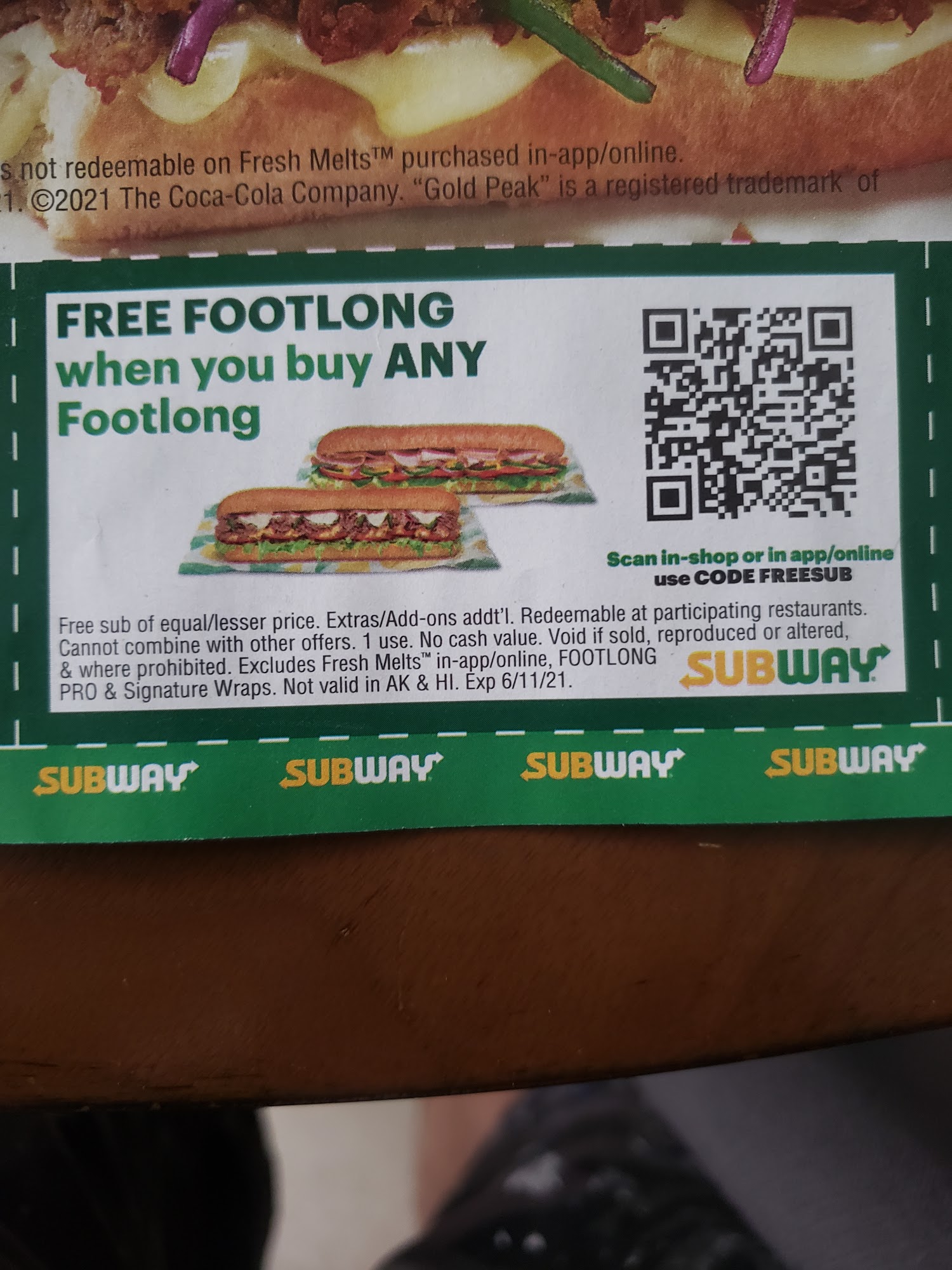 Subway Menu
