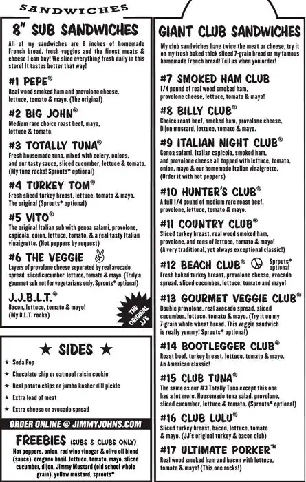 Jimmy John's Menu