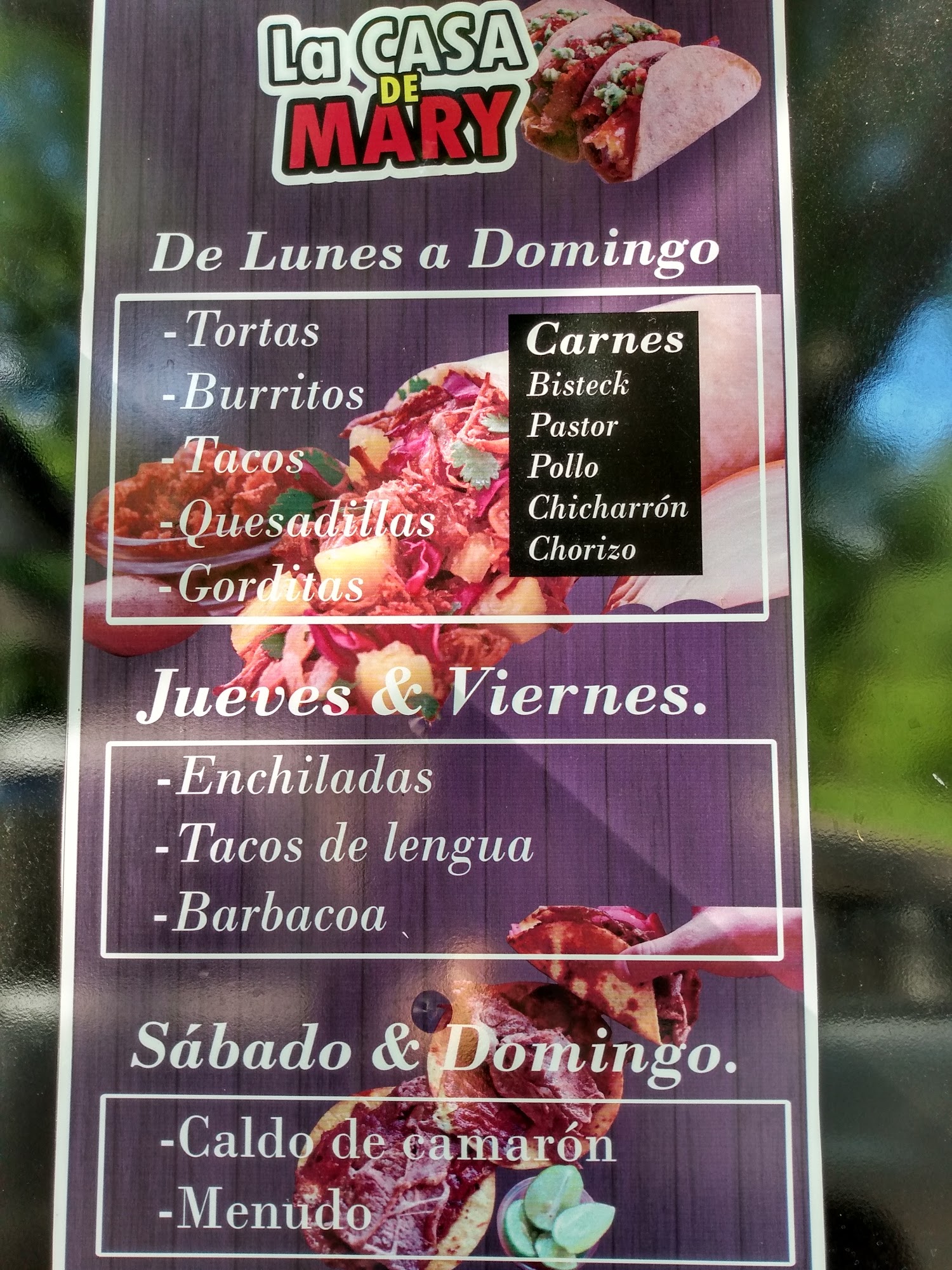 La Casa De Mary Menu