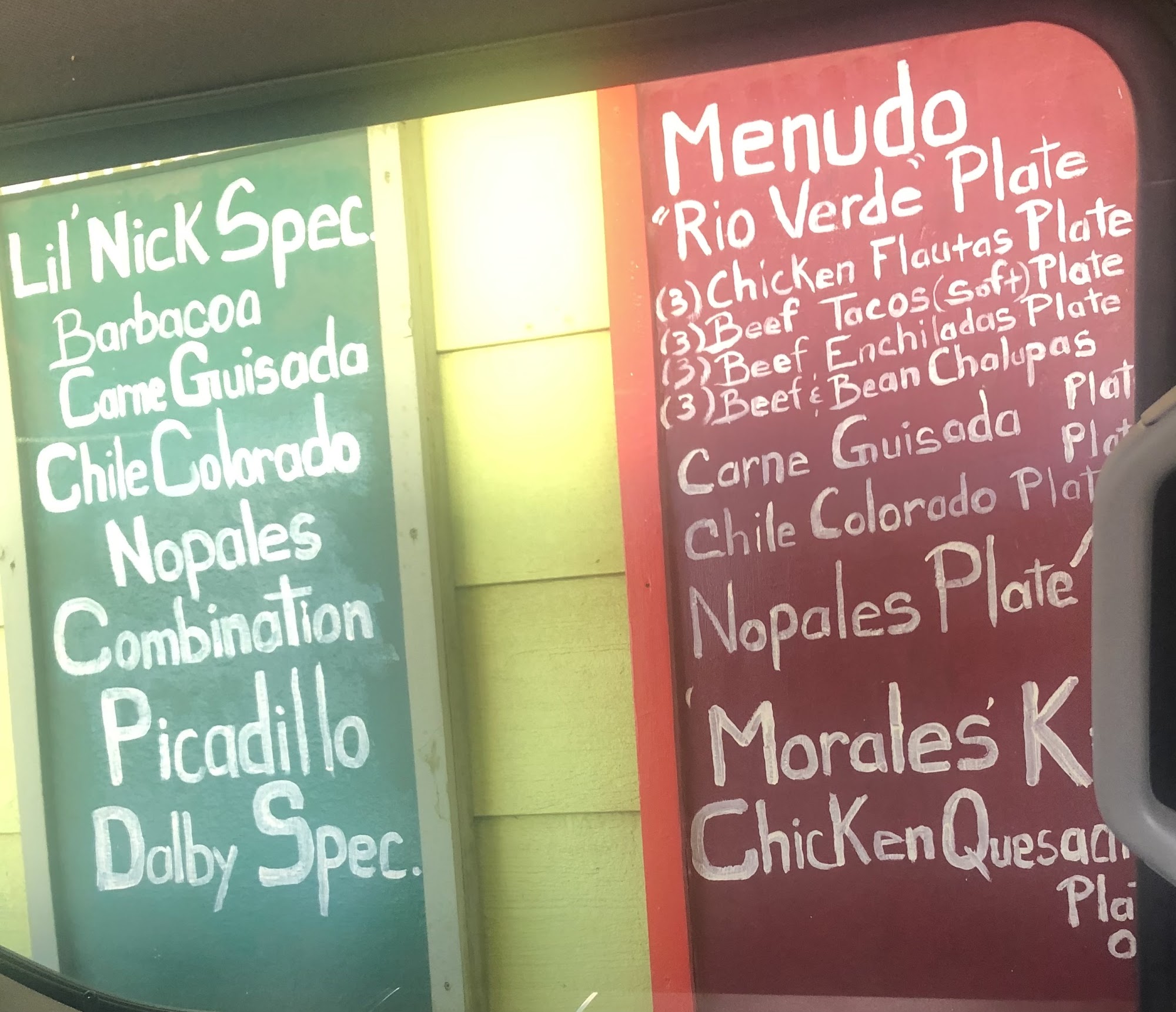 Morales Cocina Menu