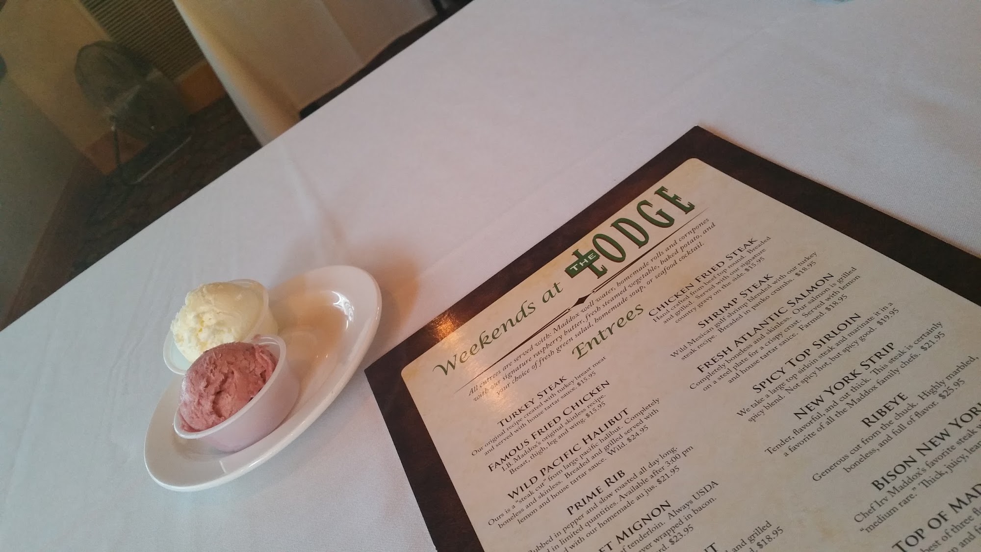 The Lodge at Maddox Menu