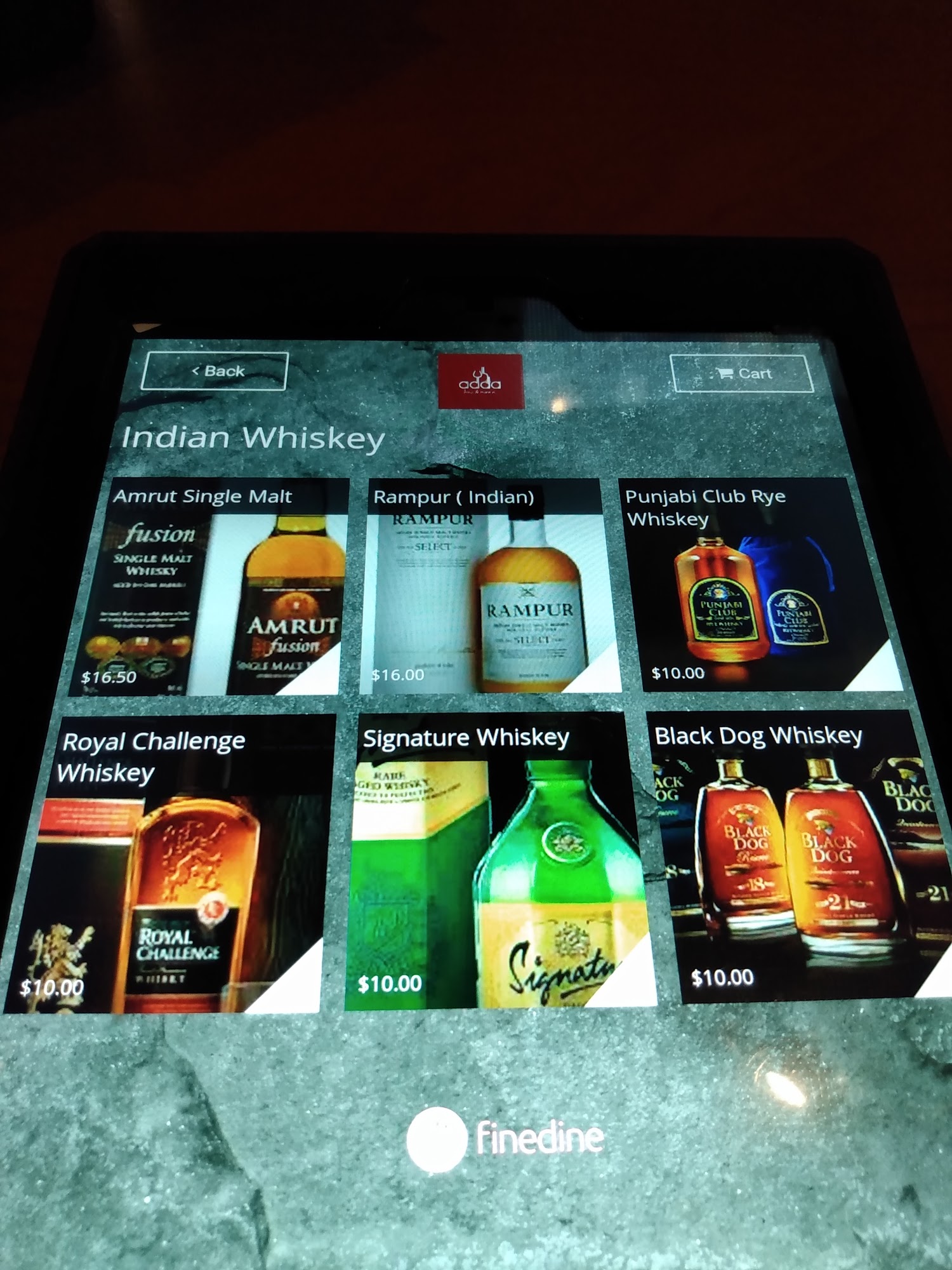 Adda Lounge & Restaurant Menu