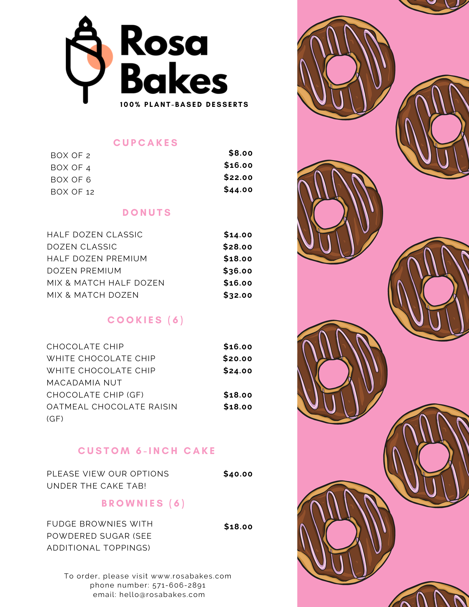 Rosa Bakes (No Storefront) Menu