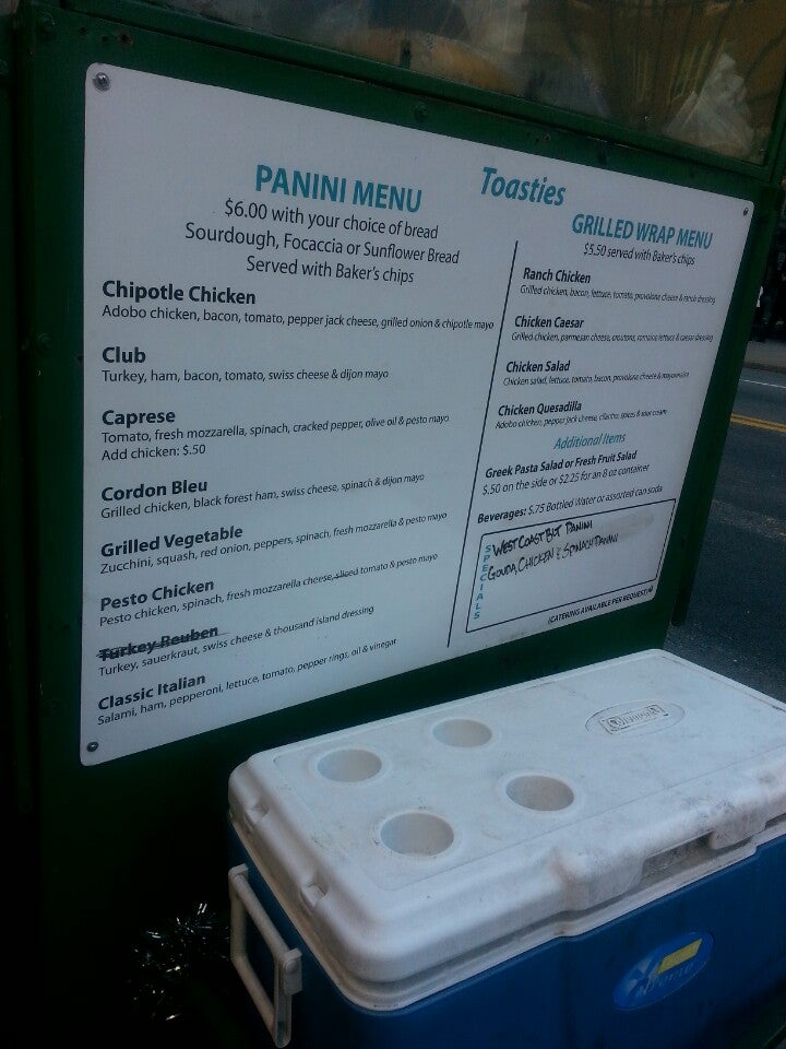 Toastie's Panini Grill Menu