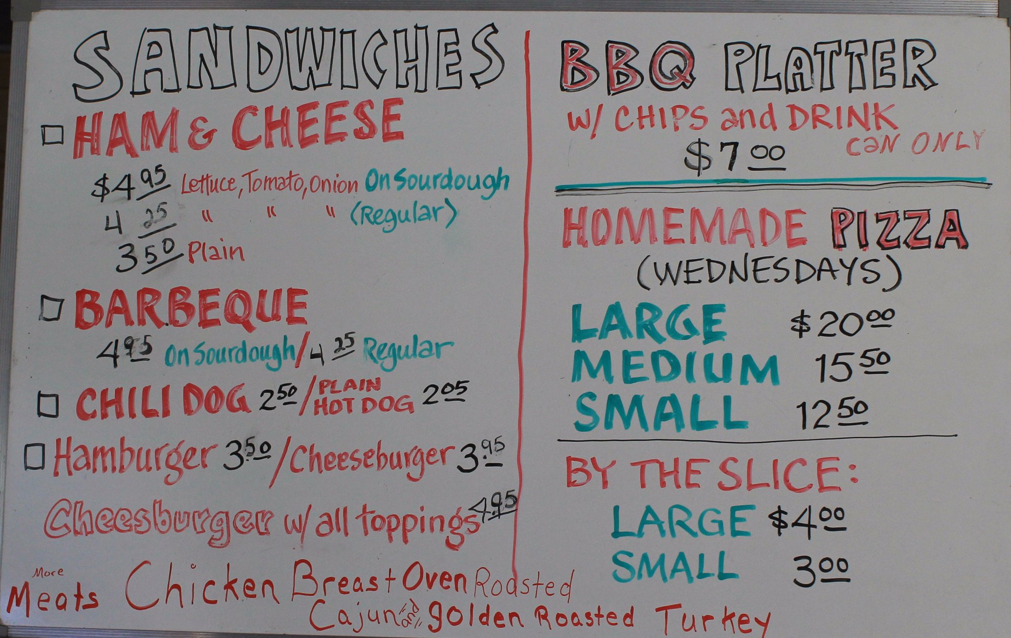 Burke’s Garden General Store Menu