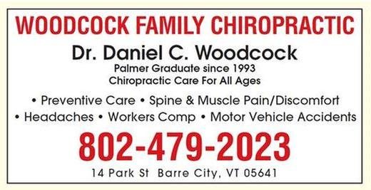 Woodcock Family Chiropractic 14 Park St, Barre Vermont 05641