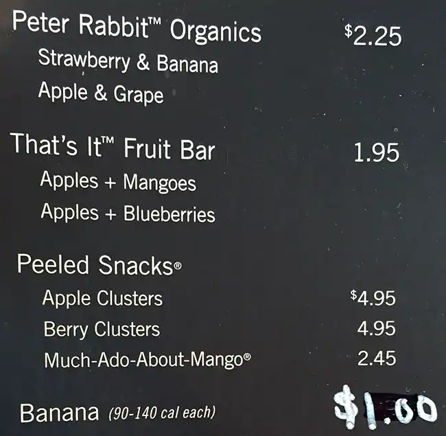 Starbucks Menu