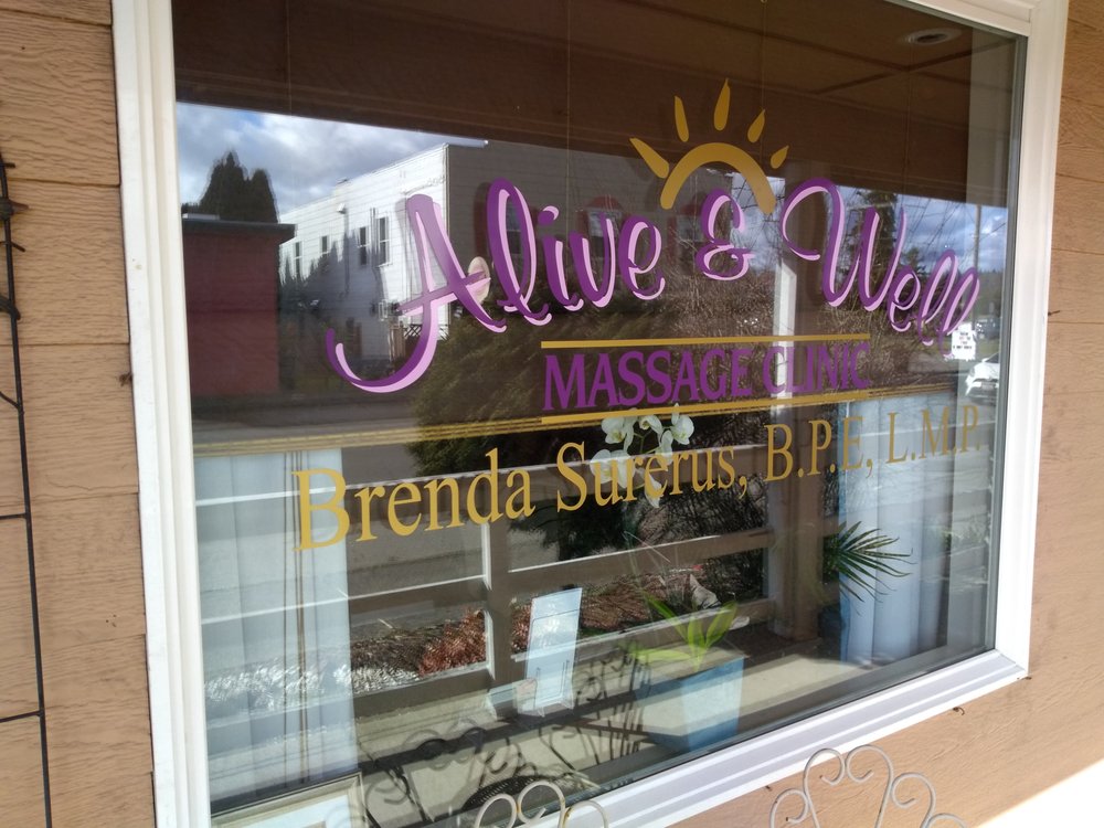 Alive & Well Massage Clinic Brenda Surerus B.P.E., L.M.T A, 109 Binghampton St W. Suite, Rainier Washington 98576