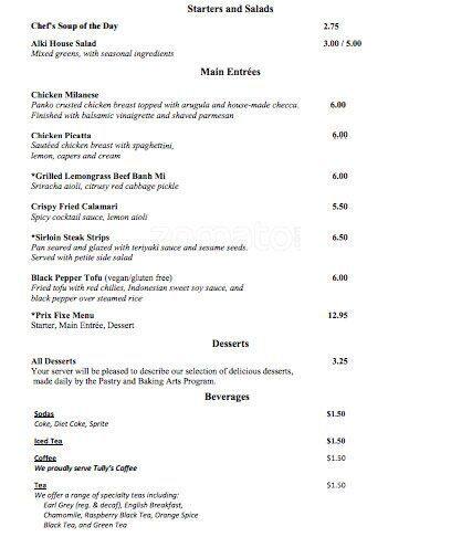 Cafe Alki Menu