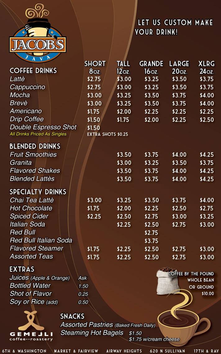 Jacob's Java Menu