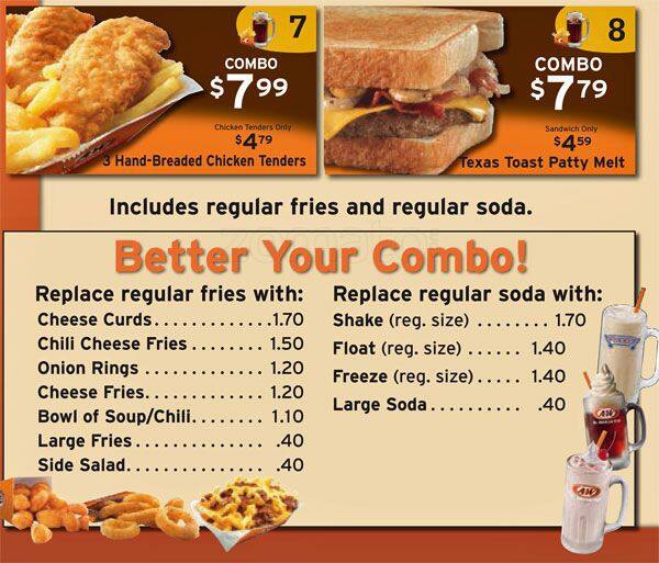 A&W Restaurant Menu