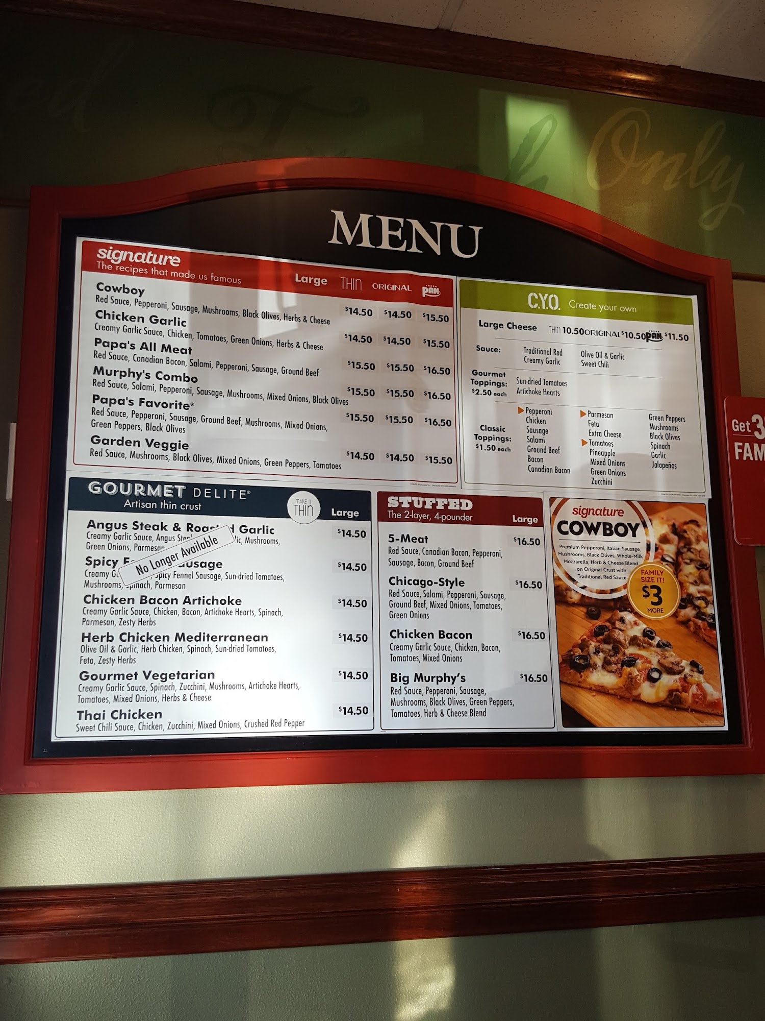 Papa Murphy's | Take 'N' Bake Pizza Menu