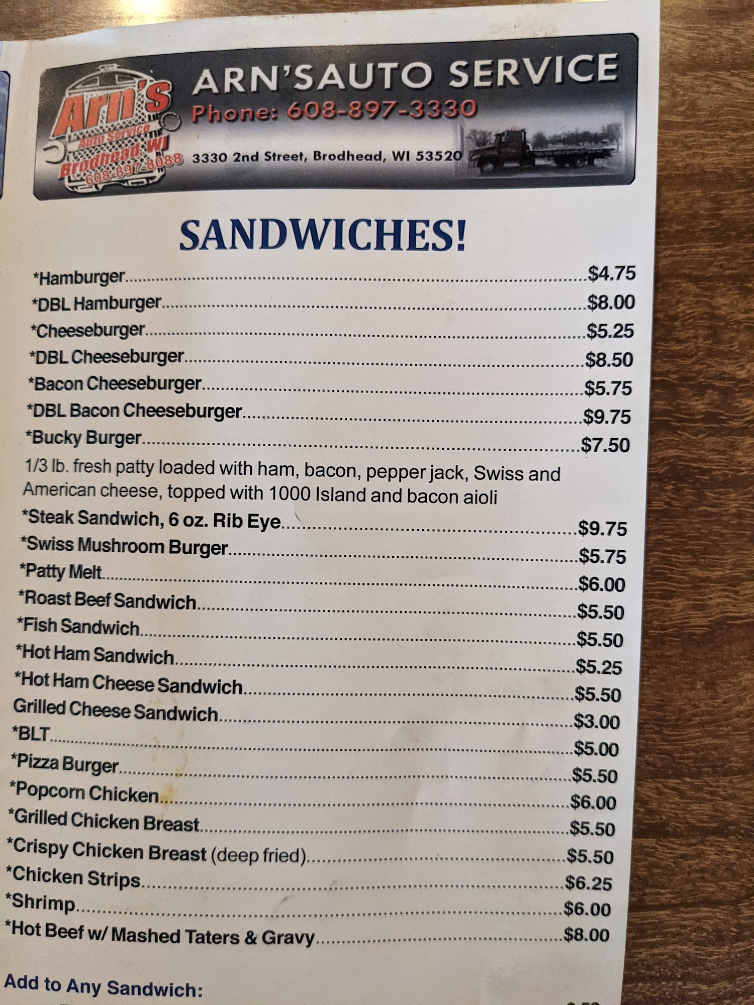 M & J Bar & Pizza Menu