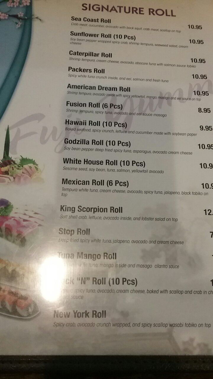 Fuji Yummy Steakhouse Menu