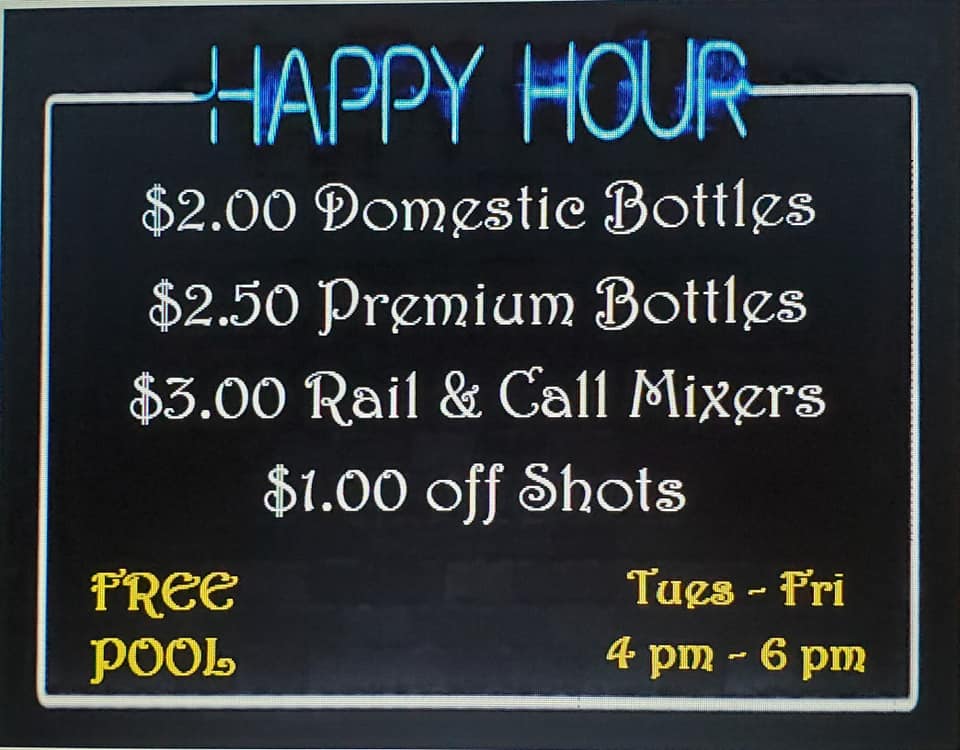 Electric Lounge Menu