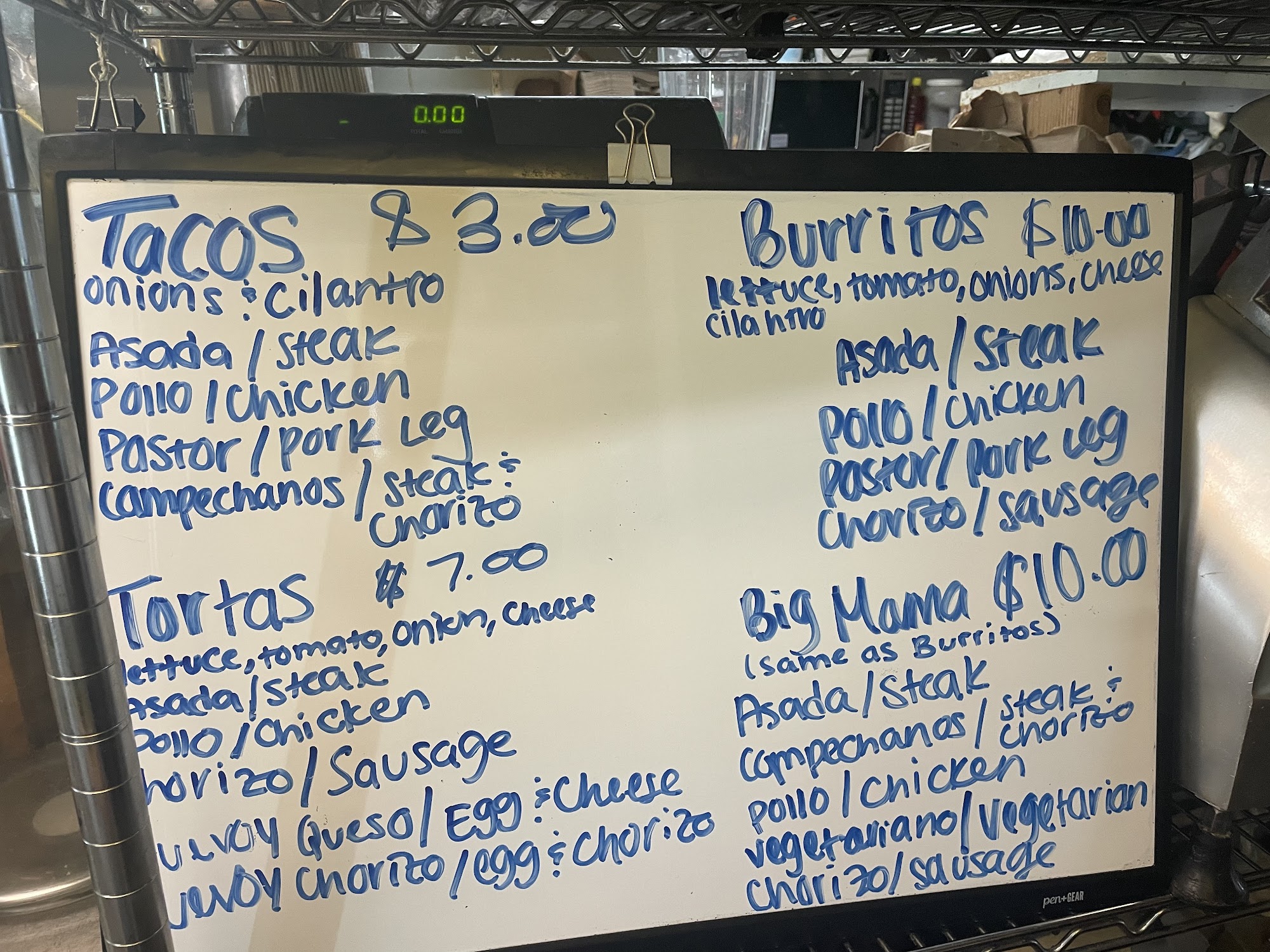 Tienda Y Taqueria La Preferida Menu