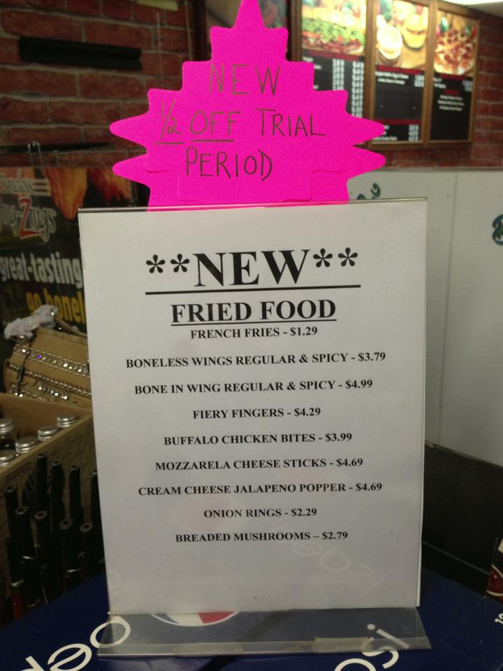 Mrs D's Hoagie Shack Menu